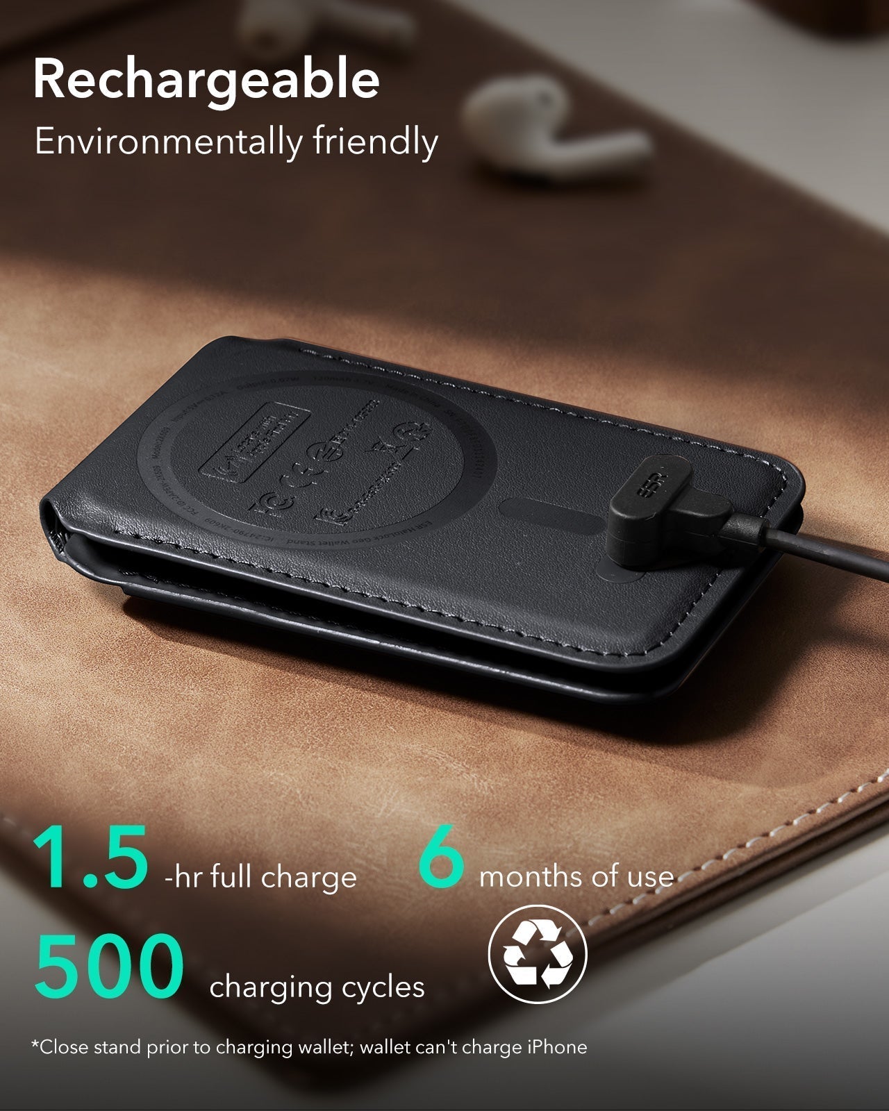 Geo Magnetic Wallet Stand (Grip) - Midnight Black
