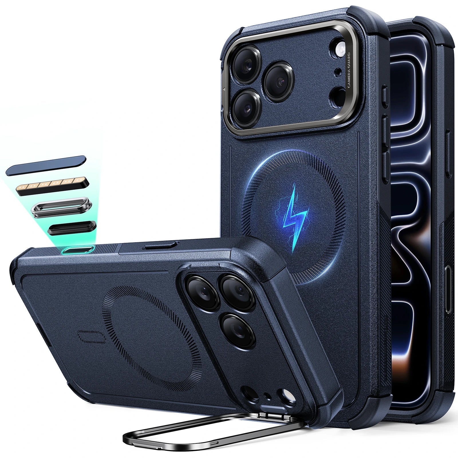 iPhone 17 Pro Max Cyber Tough Magnetic Case (Camera Control, Stash Stand)