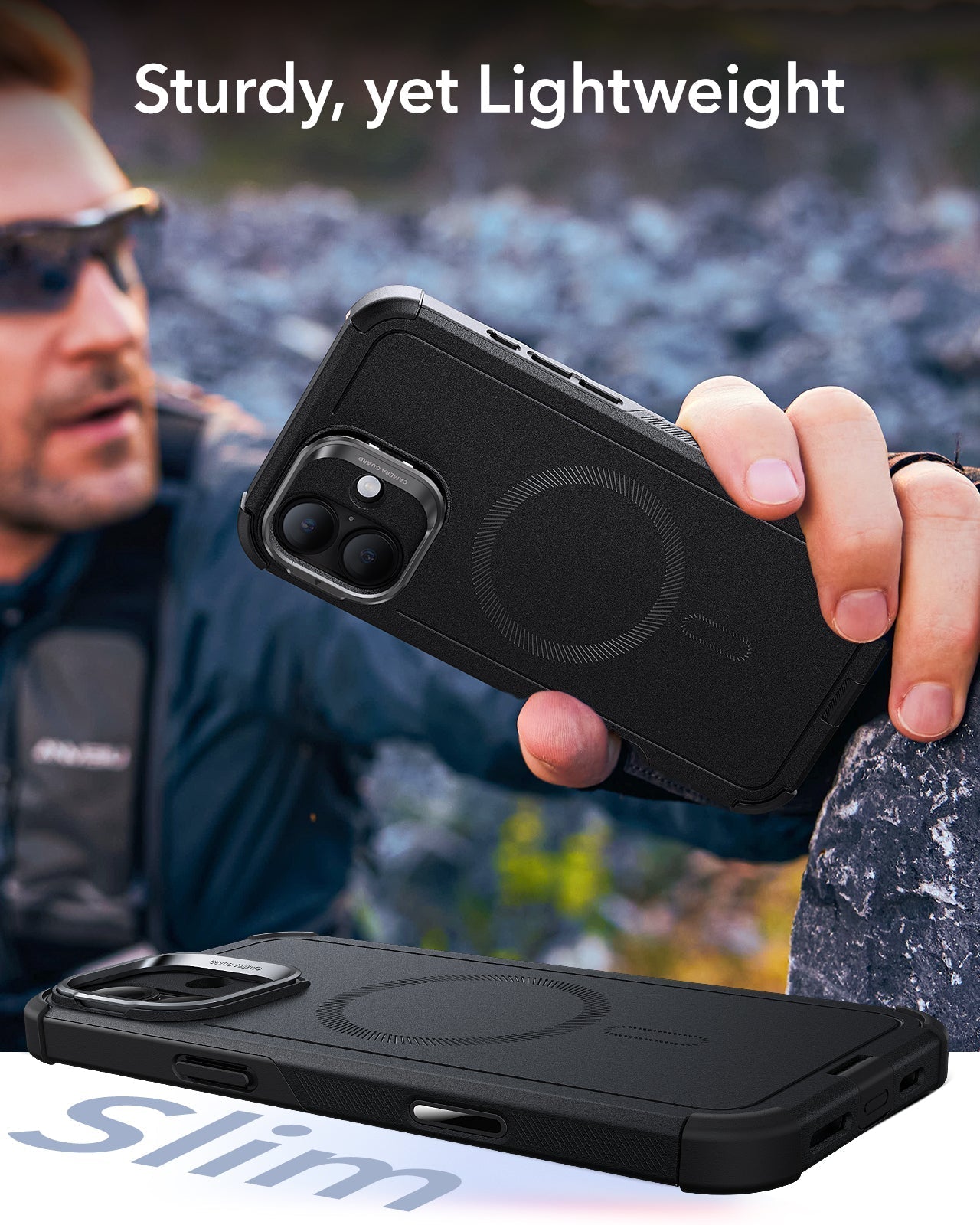 iPhone 16 Cyber Tough Magnetic Case (Camera Control, Stash Stand)