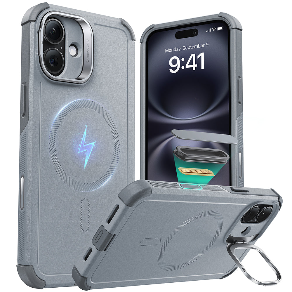 iPhone 16 Plus Cyber Tough Magnetic Case (Camera Control, Stash Stand)