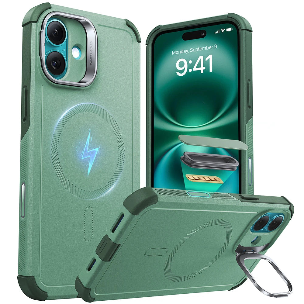 iPhone 16 Plus Cyber Tough Magnetic Case (Camera Control, Stash Stand)